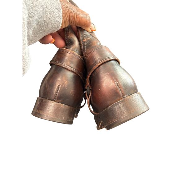 Frye Brown Zip Up Melissa Button Leather Harness Equestrian Riding Boots Size 9 - Picture 6 of 9